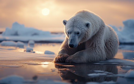 A Lone Polar Bear's Sorrow.の素材