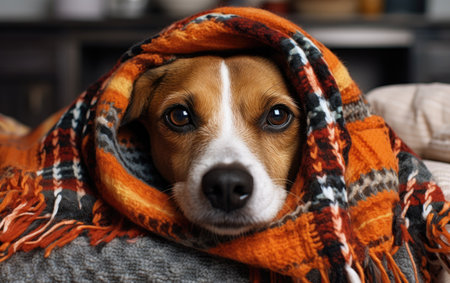 A Sick or Scared Dog Finds Solace.の素材