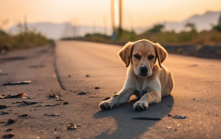 Stock Photo of Abandoned Dog.の素材