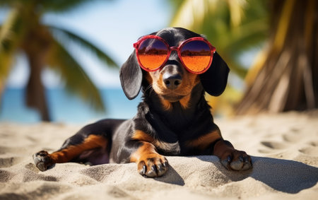 Beautiful Dachshund in Stock Image.の素材