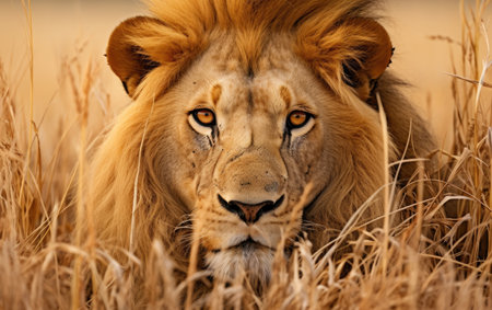 Lion in Golden Grass.の素材