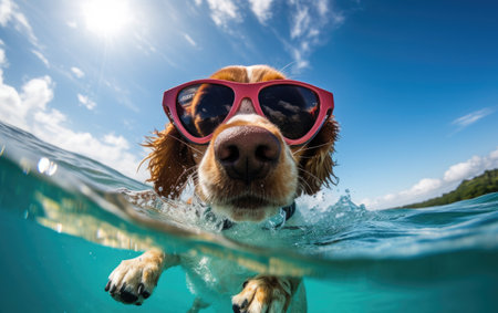 Cool Summer Surfer Dog.の素材