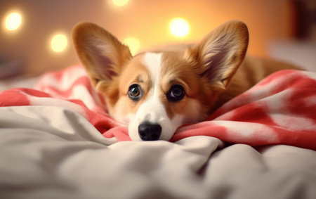 Adorable Dog with Eye Mask.の素材