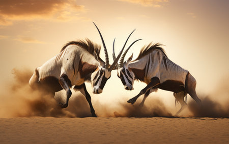 Gemsbok Fight in the Wilderness.の素材