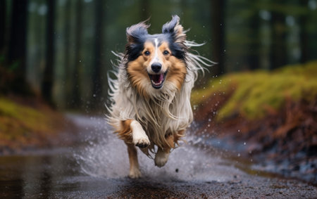 Happy Rough Collie's Run.の素材