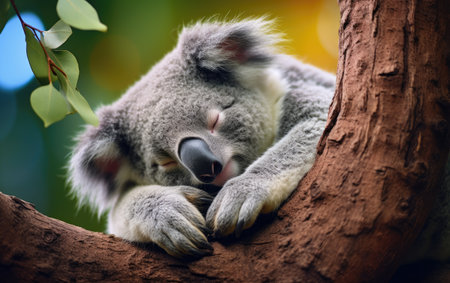 Koala Rests on Its Tree.の素材