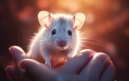 Mouse on the Researcher's Hand.の素材