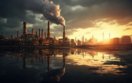 Petrochemical Industry's Sunset Glow and Generative AIの素材