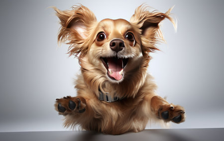 Radiant Joy Capturing a Happy Dog in Wide Angleの素材
