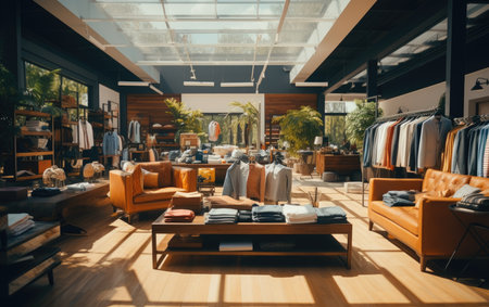 Interior of Stylish Store Showcasing Diverse Fashionの素材