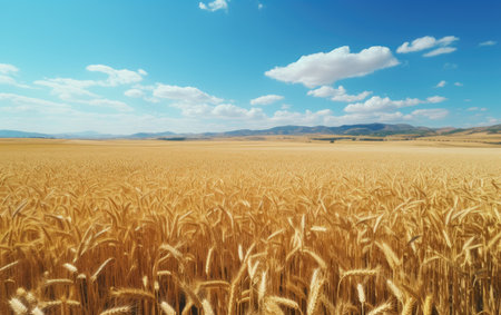 Whispers of the Harvest Golden Wheat Field in the Breezeの素材