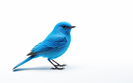 Beautiful 3D Blue Bird Render Isolated on White Backgroundの素材