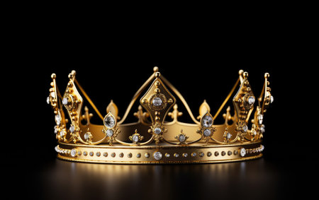 Beautiful Gold Crown Isolated on White Backgroundの素材