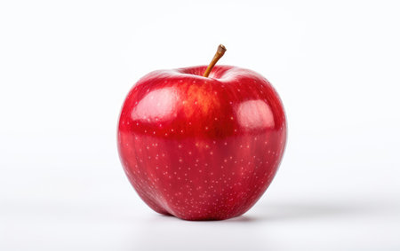 Shining Tasty Red Apple Isolated on White Backgroundの素材
