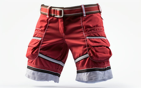 Stunning Red Ice Hockey Pants 3D Character Isolated on White Backgroundの素材