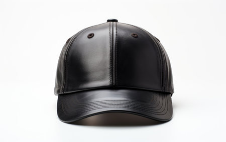 Shinning Cricket Black Umpires Hat Isolated on White Backgroundの素材