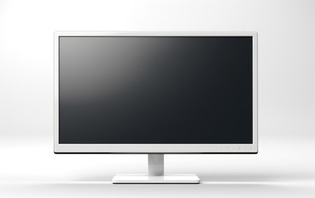 Black Screen Monitor Isolated On White Backgroundの素材