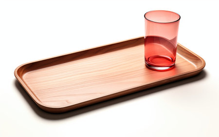 Glass In A serving Tray Isolated on White Backgroundの素材