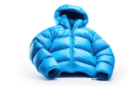 Warm And Soft Down Jacket Isolated On White Backgroundの素材