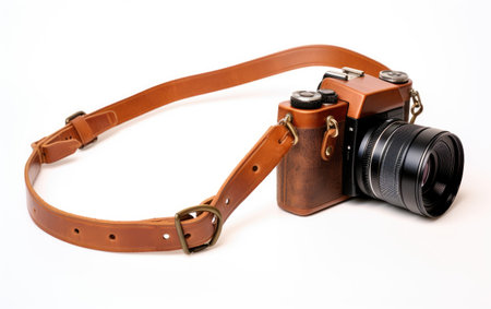 Attractive Soft Camera Strap Isolated on White Backgroundの素材