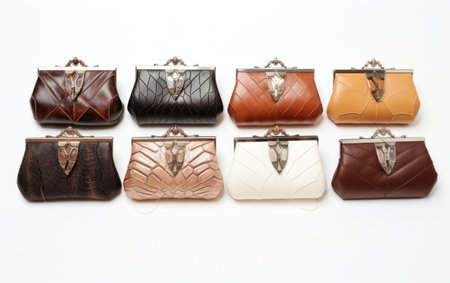 Collection of Colorful Clutches Isolated on White Backgroundの素材