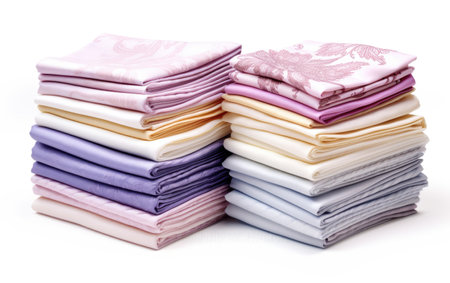 Collection of Multiple colors Handkerchiefs Isolated on White Backgroundの素材