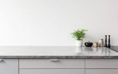 Beautiful Kitchen Countertop Isolated on White Backgroundの素材