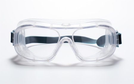 Lovely Clear Lab Goggles Isolated on White Backgroundの素材