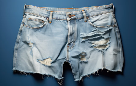 Amazing Jeans Shorts Isolated on White Backgroundの素材