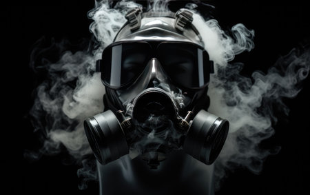 Fabulous Black Smoke Mask Isolated on White Backgroundの素材