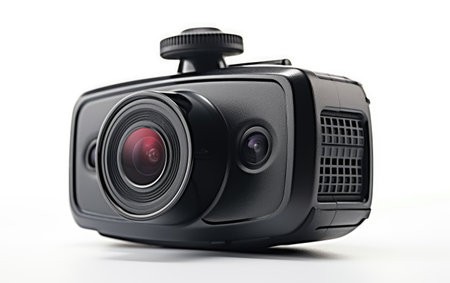 Beautiful Black Dash Cam Isolated on White Backgroundの素材