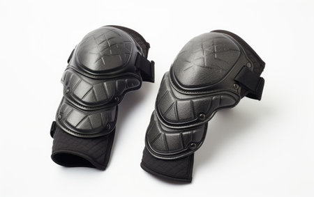 Marvelous Pair of Elbow Guards Isolated on White Backgroundの素材