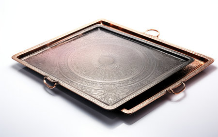 Stunning Decorative Trays Isolated on White Backgroundの素材
