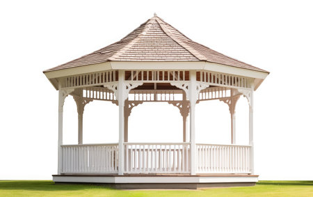 Gorgeous Beautiful Gazebo Isolated on White Backgroundの素材