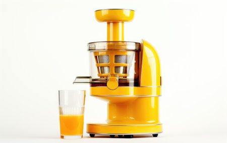 Stylish Yellow Color Original Juicer Isolated on White Backgroundの素材