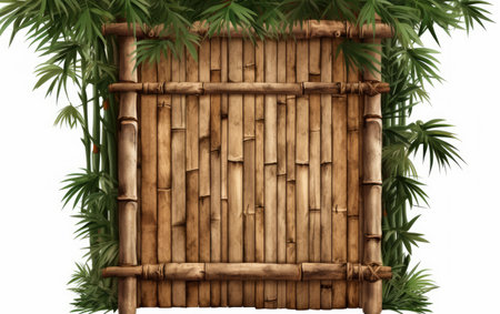 Strong Bohemian Bamboo Door Isolated On White Backgroundの素材