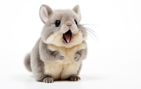 Soft Chattering Chinchilla Isolated On White Backgroundの素材
