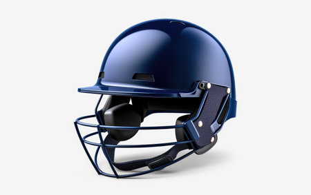 Cricket Helmet For Safety in Shinning Color Isolated on White Backgroundの素材