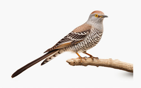 Cuckoo Bird Sitting Isolated on White Backgroundの素材