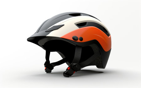 Extreme Sports Helmet for Safety on Bikes Isolated on White Backgroundの素材