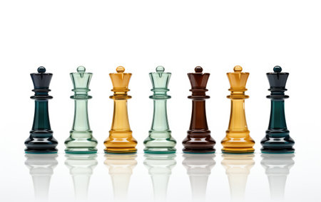 Glass Chess Display on White or PNG Transparent Backgroundの素材