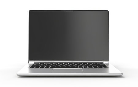 Portable Computing Laptop on White or PNG Transparent Backgroundの素材