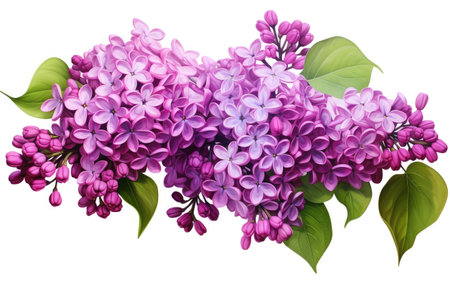 Purple Flowers on White or PNG Transparent Backgroundの素材