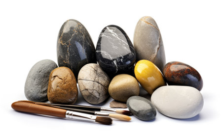 Decorative Stones Painting on White or PNG Transparent Backgroundの素材
