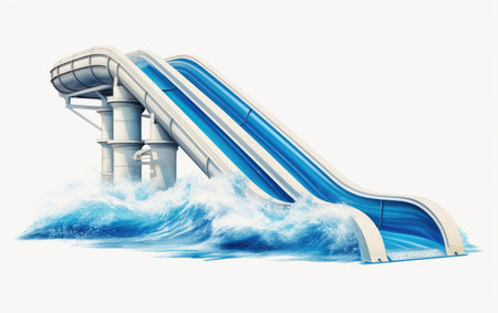 Aquatic Thrill Slide on White or PNG Transparent Backgroundの素材