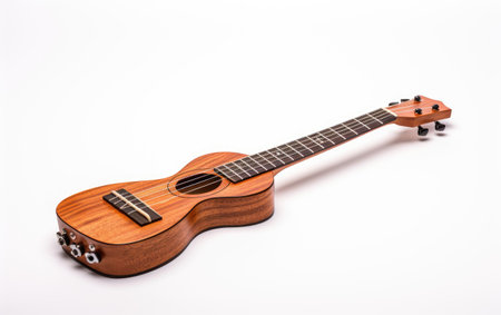 Mini Melody Maker Toy Ukulele Isolated on a White Backgroundの素材