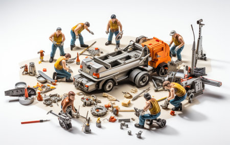 Toy Figure Accessory Playful Photographic Adventures Isolated on a White Backgroundの素材