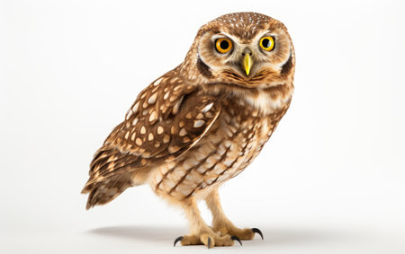 Big Eyes Desert Biome Owl Anthene Isolated on White Backgroundの素材