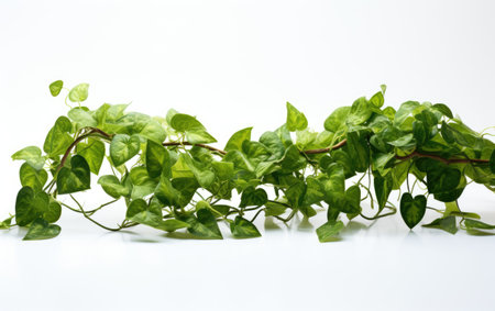 Marvelous Shiny Green Circular Giant Water Vine Isolated on White Backgroundの素材