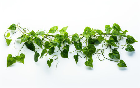 Marvelous Shiny Green Circular Giant Water Vine Isolated on White Backgroundの素材